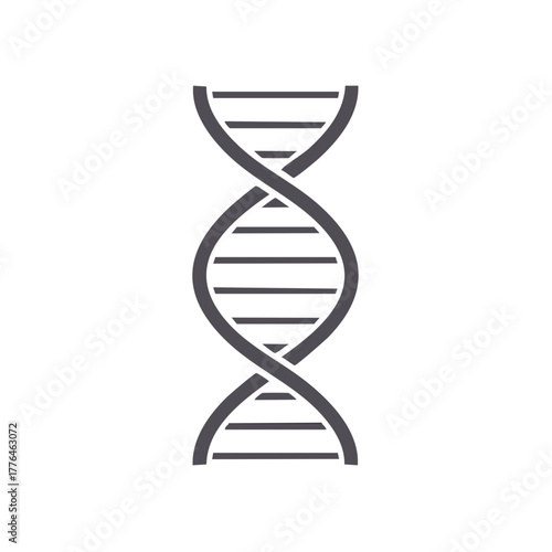 Genetic DNA double helix structure simple icon representing biology heredity and scientific research