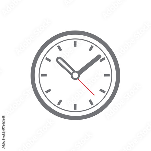 Minimalist Clock Face with Hour, Minute, and Second Hands Indicating Time