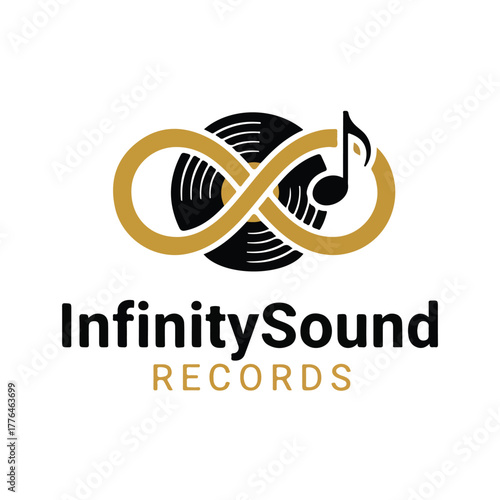 Infinity sound records music production audio wave recording studio logo
