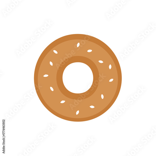 Appetizing donut with sesame seeds, a delicious baked sweet treat, tempting pastry dessert, culinary indulgence, confection