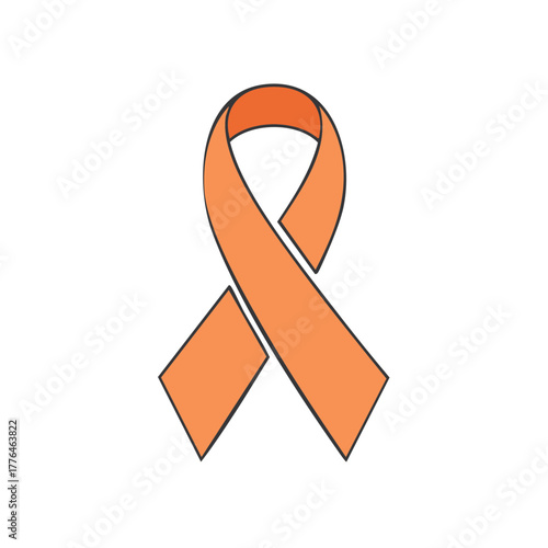 Vibrant Orange Awareness Ribbon Symbolizing Support and Hope