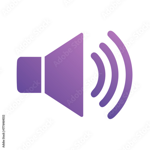 Purple Speaker Icon Graphic Design Element Audio Symbol Loudspeaker Broadcast Sound Multimedia Volume