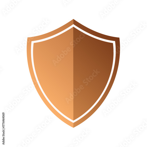 Free Download Bronze metallic shield icon representing security, protection, achievement, and premium quality - GFXLoad