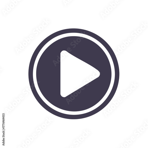 Modern minimal play symbol for media player controls and streaming applications