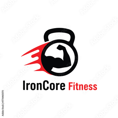Iron core fitness gym strong barbell strength training athletic logo