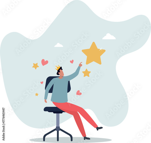 Narcissist people, extreme self involvement too much confident disorder, so proud attitude egocentric person.life and employment of people.