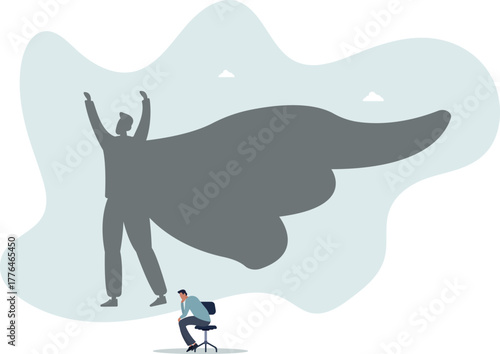 Self confidence or leadership to bring full potential and strength, motivation to achieve business success concept.life and employment of people.