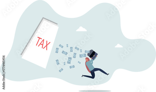 Tax evasion, illegal hide revenue and avoid paying government tax, fraud and money laundering or financial crime concept.life and employment of people.