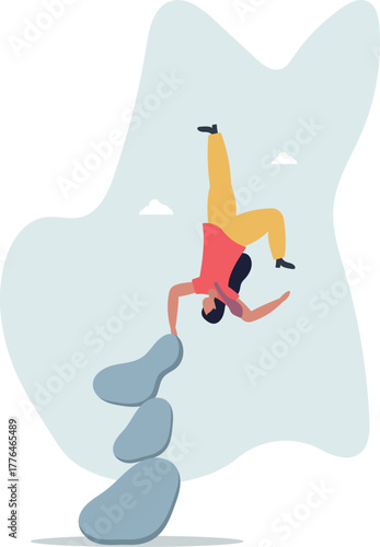 Harmony, balance or meditation, mindfulness relaxation for life wellness, zen or spiritual therapy, focus or concentration concept.life and employment of people.