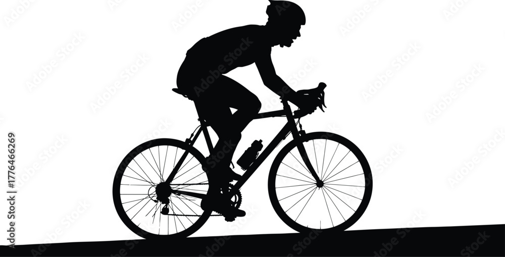 Fototapeta premium Vector art of cyclist riding bicycle