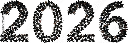 Vector art of crowd forming number 2026