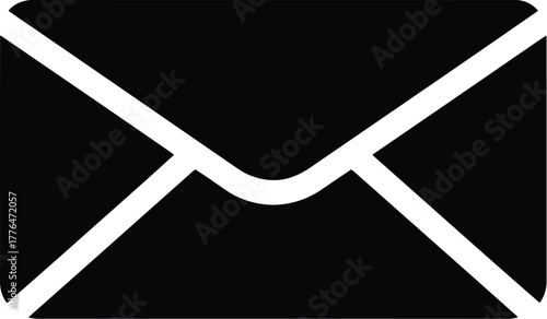 Black envelope icon email communication symbol
