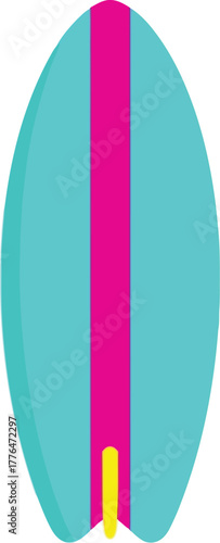 Vibrant surfboard icon summer beach fun