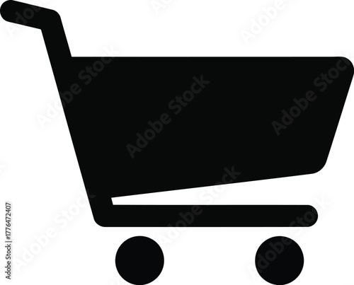 Black shopping cart icon e commerce symbol