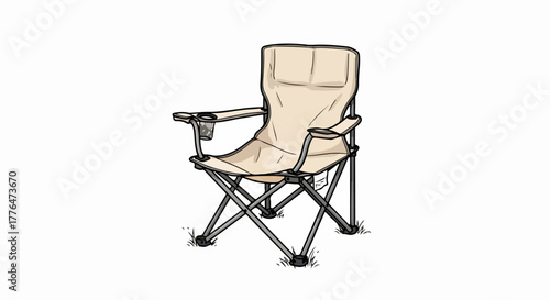 Camping chair with transparent background