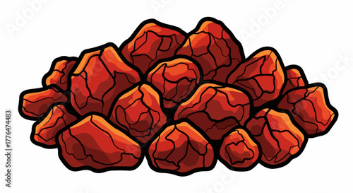 Pile of dried dates with transparent background