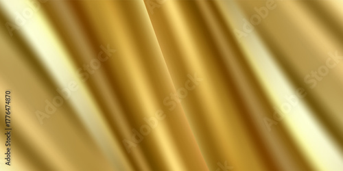 Abstract gold gradient background. Minimalistic subtle wavy golden silk texture. Modern Trendy design in Vector Illustration