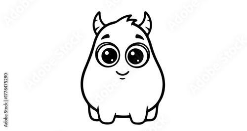 Cute cartoon monster, a friendly and adorable character for kids design