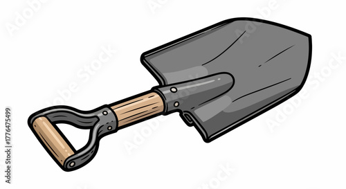 Gardening shovel tool with transparent background