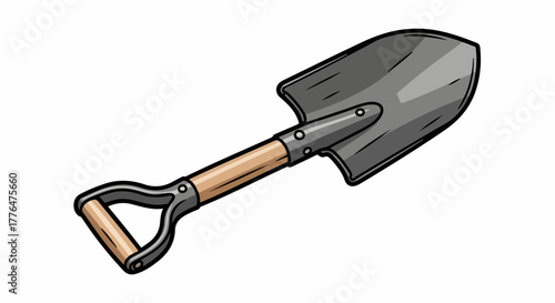 Gardening shovel tool with transparent background