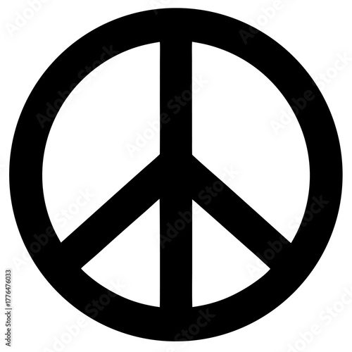 Classic black silhouette of a peace sign symbolizing harmony unity and anti war sentiments