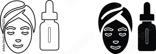 skin care serum  icon vector graphic illustration  with white background flat hand made icon fill icon .