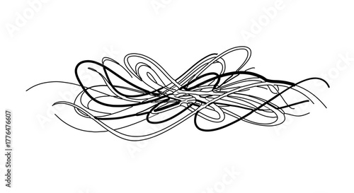 Abstract scribble line art, creating a chaotic and dynamic visual pattern
