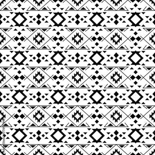 Black and White Geometric Pattern with Dimensional Effect — Classic and Modern Minimal Vector Design Perfect for Fabric, Textile Print, Wallpaper, and Decorative Backgrounds