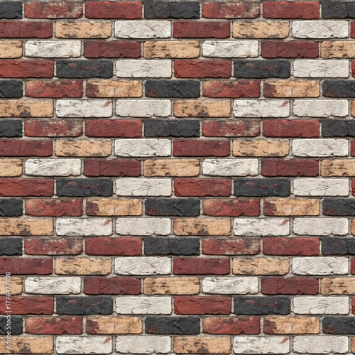 Vintage Multi-Color Aged Brick Wall Texture Digital Paper Dollhouse Miniatures | Junk Journal Scrapbook Decoupage Crafts