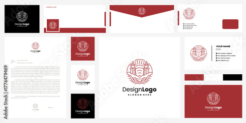 Monoline Architecture Logo Branding Identity Kit
