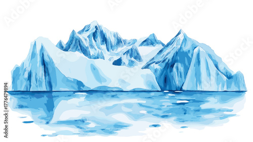 Glacier National Park. Glacier National Park hand drawn watercolor illustration