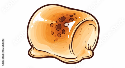 Baked pastry with transparent background