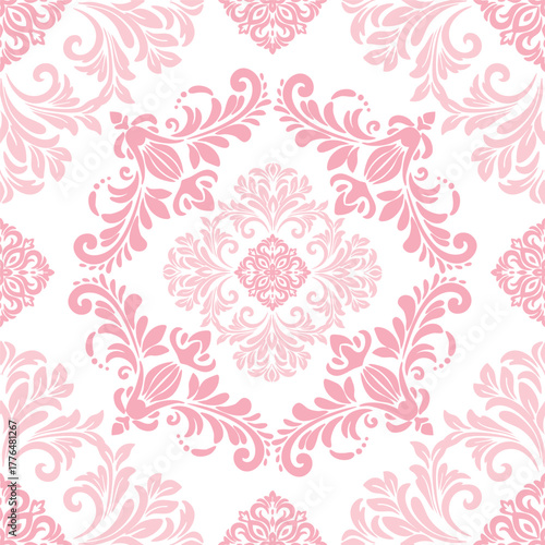 Pink pastel Thai flower pattern for background, seamless pattern.