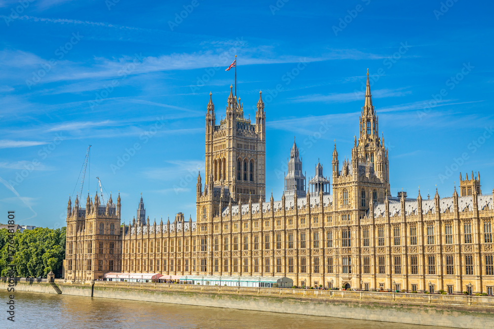 Obraz premium Panorama of the Palace of Westminster, with the Victoria Tower at left