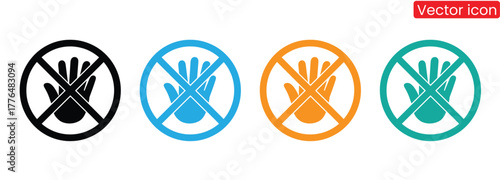 Caution do not touch icons in vibrant color set.Exclamation marks. Caution alarm set, danger signs. Attention symbols. Warning and attention icons.