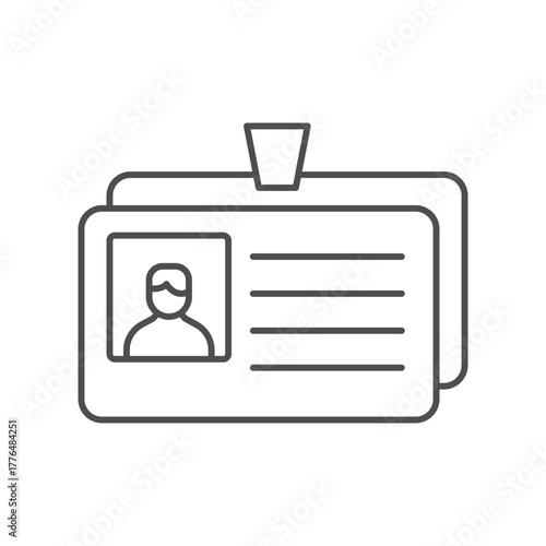 Id Card thinline icon , vector, pixel perfect, illustrator file 
 