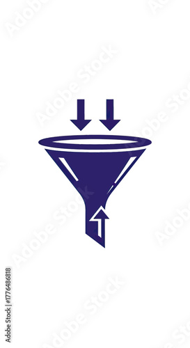 Streamline your business with a data funnel concept, filter information with ease and transform raw input into valuable output for growth and innovation
