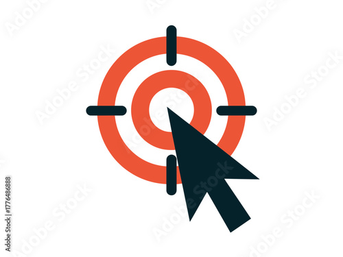 Vector art of target with arrow for online marketing campaign