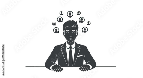 Dynamic business leader connecting with his team, fostering collaboration, building relationships, and driving success through effective communication