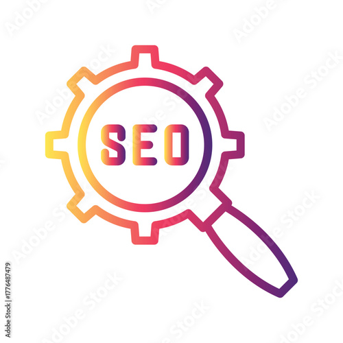Search Engine Optimization Color gradient illustration vector icon which can easily modify or edit 
