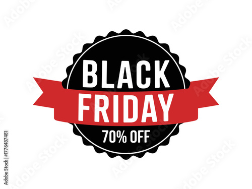 Black friday sale seventy percent off promotion deals and discounts event day