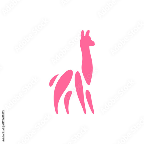 Llama Animal Logo. Elegant and abstract design, perfect for organic product and nature brand.