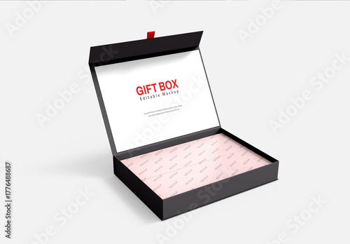 Open Gift Box Mockup Template