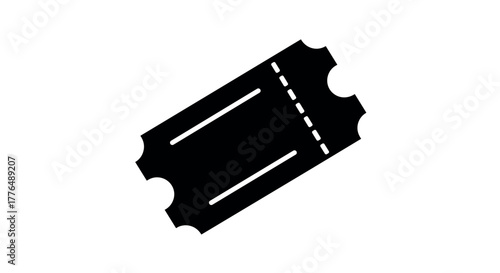 Simple black ticket icon for events and entertainment passes