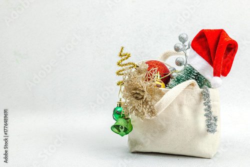 Wallpaper Mural Christmas Sale concept on light stone background. Decorative fir tree, traditional New Year symbols Torontodigital.ca