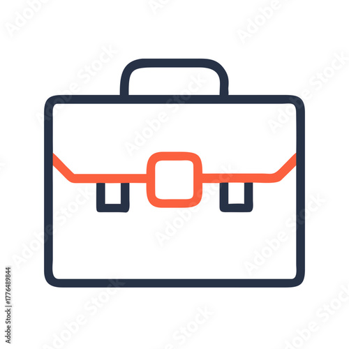 Modern business briefcase icon symbolizing opportunity, travel, and professional success for corporate presentations and projects.