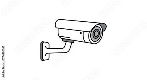 Minimalist security camera design in linear style for modern surveillance