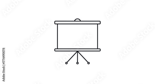 Minimalist projection screen icon for presentations and meetings