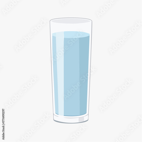 Clear Glass Filled With Blue Liquid Isolated On White Background