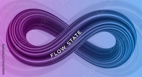 Abstract Gradient Infinity Loop with Flow State Text